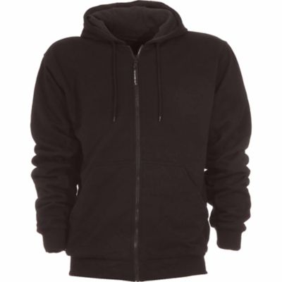 thermal lined zipper hooded sweatshirt