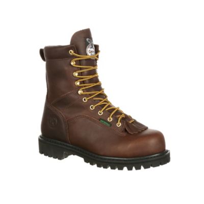 low heel logger boots