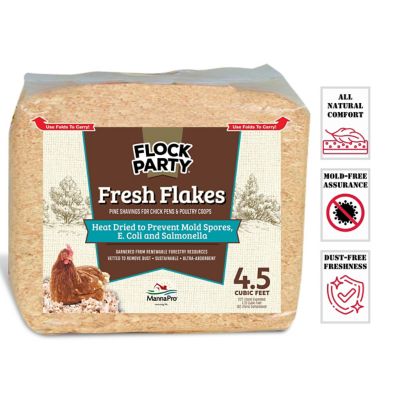 Flock Party Fresh Flakes Poultry Pet Bedding, 4 cu. ft.