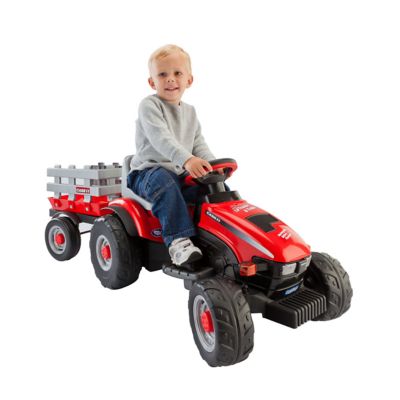 Peg Perego 6V Case IH Lil' Tractor and Trailer Ride-On Toy, Ages 2-5