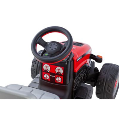 Image showing  6V Case IH Lil' Tractor and Trailer Ride-On Toy, Ages 2-5