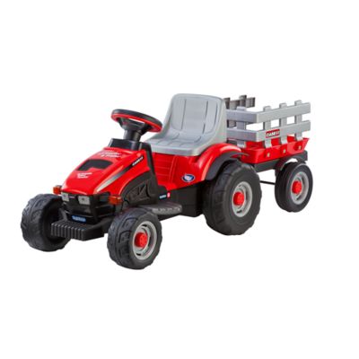 Image showing  6V Case IH Lil' Tractor and Trailer Ride-On Toy, Ages 2-5