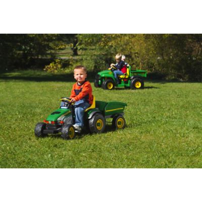 Image showing  John Deere Farm Tractor and Trailer Ride-On Toy, Ages 2-4