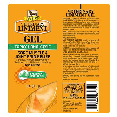 Image showing  Veterinary Horse Liniment Gel, 3 oz.