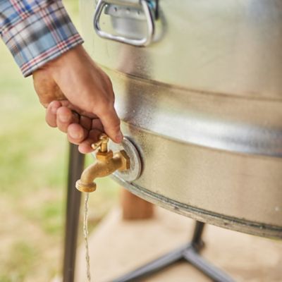 Image showing  23 gal. Galvanized Steel Round Stock Tank with Spigot, 2 ft. x 1 ft.