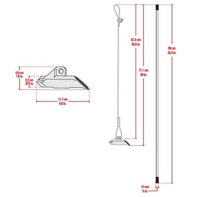 Image showing  EasyHook Anchors with 4 Cable Clamps and Driving Rod, 4-Pack