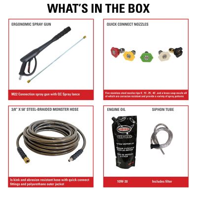 Image showing  4,200 PSI 4 GPM Gas Cold Water PowerShot Pressure Washer with Industrial Triplex Pump, Honda GX390 Engine, 49-State