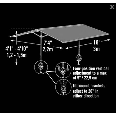 Image showing 9 th ShelterLogic 7-1/4 ft. x 10 ft. ShadeLogic Quick Clamp Canopy Tilt Mount