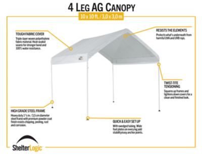 Image showing 8 th ShelterLogic 10 x 10ft. Max AP Compact Canopy, White