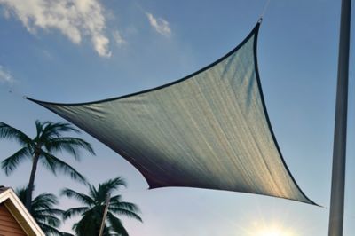 Image showing  16 ft. x 16 ft. Shade Sail Square - Heavyweight, Sea Blue