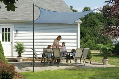 Image showing  16 ft. x 16 ft. Shade Sail Square - Heavyweight, Sea Blue