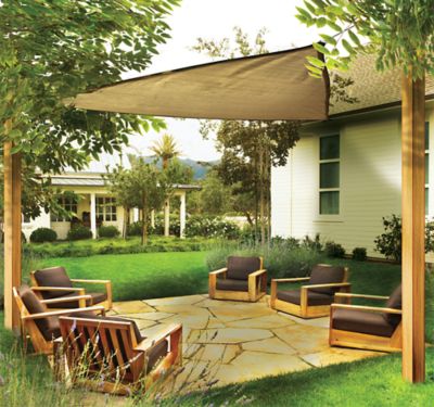 Image showing  12 ft. x 12 ft. ShadeLogic Heavyweight Triangular Sun Shade Sail, Sand