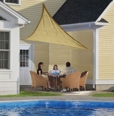 Image showing  12 ft. x 12 ft. ShadeLogic Heavyweight Triangular Sun Shade Sail, Sand