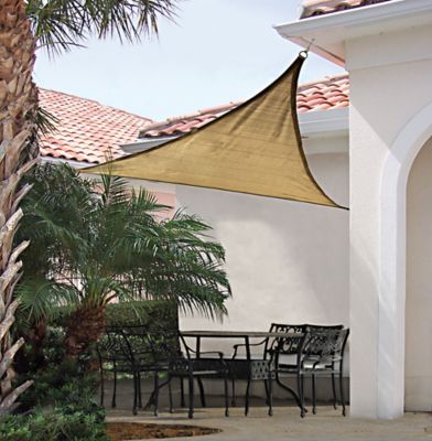 Image showing  12 ft. x 12 ft. ShadeLogic Heavyweight Triangular Sun Shade Sail, Sand