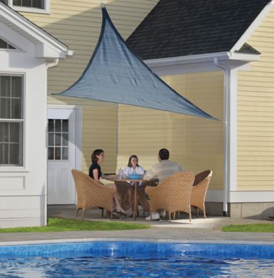 Image showing  12 ft. x 12 ft. x 12 ft. ShadeLogic Heavyweight Triangular Sun Shade Sail, Blue