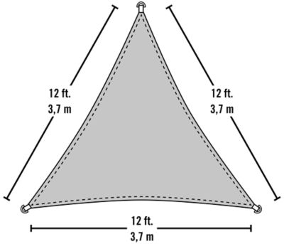Image showing 7 th ShelterLogic 12 ft. x 12 ft. x 12 ft. ShadeLogic Heavyweight Triangular Sun Shade Sail, Blue