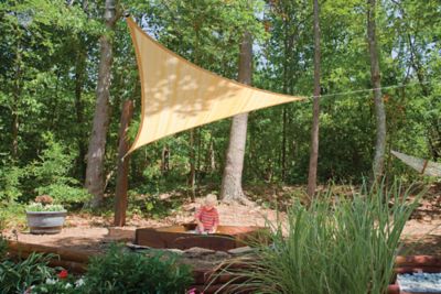 Image showing  12 ft. x 12 ft. Triangular Shade Sail, Attachment Pole Not Included, Sand