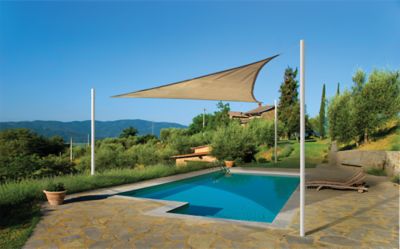 Image showing 8 th ShelterLogic 12 ft. x 12 ft. Triangular Shade Sail, Attachment Pole Not Included, Sand