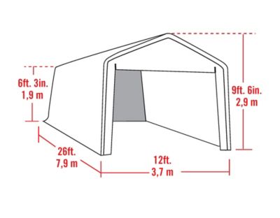 Image showing  12 ft. x 26 ft. Super Max Water-Resistant Canopy Enclosure Kit, White