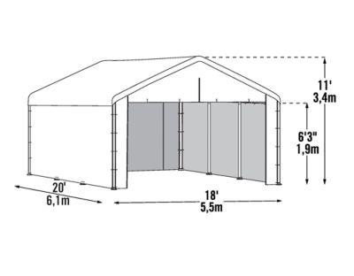 Image showing 6 th ShelterLogic Super Max Polyethylene Canopy Enclosure Kit, 18 ft. x 20 ft., White