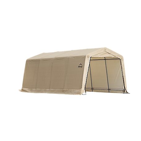ShelterLogic Auto Shelter 10 ft. x 20 ft. x 8 ft. Peak Style Instant Garage, Sandstone
