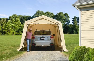 Image showing  Auto Shelter 10 ft. x 20 ft. x 8 ft. Peak Style Instant Garage, Sandstone