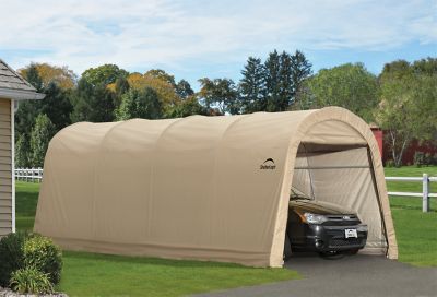 ShelterLogic 10 ft. x 20 ft. x 8 ft. AutoShelter Round-Top Instant Garage, Sandstone