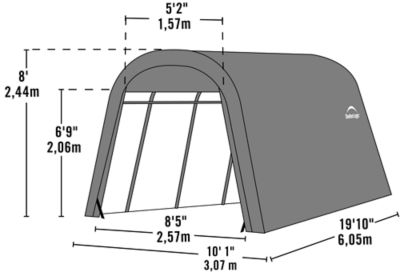 Image showing  10 ft. x 20 ft. x 8 ft. AutoShelter Round-Top Instant Garage, Sandstone