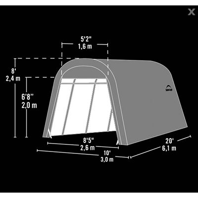 Image showing 9 th ShelterLogic 10 ft. x 20 ft. x 8 ft. AutoShelter Round-Top Instant Garage, Sandstone