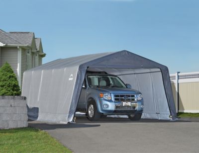 Image showing  12 x 20 x 8 ft. Garage-in-a-Box Peak Style Instant Garage, Gray