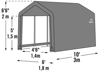 Image showing 6 th ShelterLogic 6 x 10 x 6ft. 6 in. Shed-in-a-Box Peak Style Portable Shed