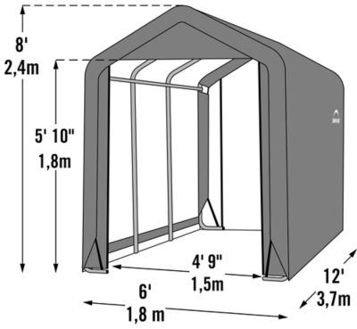 Image showing  6 x 12ft. Shed-in-a-Box Peak Style Storage Shed