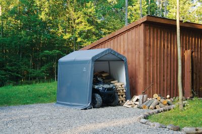 Image showing  8 x 8 x 8ft. Shed-in-a-Box Peak Style Storage Shed, Gray