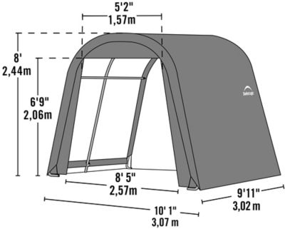 Image showing  10 x 10 x 8ft. Shed in a Box Round-Top Portable Shed, Gray