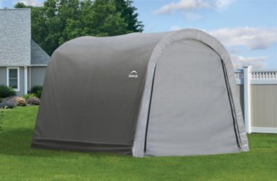 Image showing 6 th ShelterLogic 10 x 10 x 8ft. Shed in a Box Round-Top Portable Shed, Gray