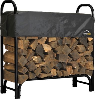 ShelterLogic Heavy-Duty Firewood Rack, Cover Included, 4 ft.