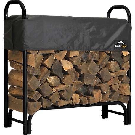 ShelterLogic Heavy-Duty Firewood Rack, Cover Included, 4 ft.