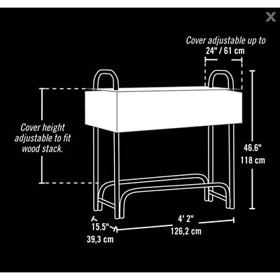 Image showing  4 ft. Heavy-Duty Steel Firewood Rack, Cover Included