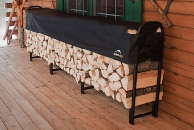 Image showing  12 ft. Heavy-Duty Steel Firewood Rack, Cover Included