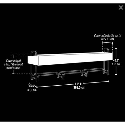 Image showing  12 ft. Heavy-Duty Steel Firewood Rack, Cover Included