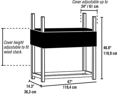 Image showing  4 ft. Ultra-Duty Steel Firewood Rack, Cover Included