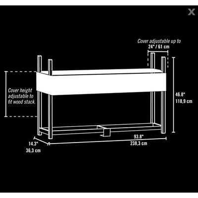 Image showing  8 ft. Ultra-Duty Steel Firewood Rack, Cover Included