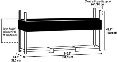 Image showing  12 ft. Ultra-Duty Steel Firewood Rack, Cover Included