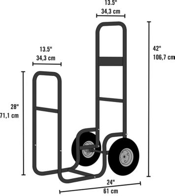 Image showing  41.25 in. Haul-It Wood Mover Steel Rolling Firewood Cart