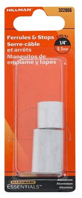 Hillman Hardware Essentials 1/4 in. Ferrule and Stop, Aluminum