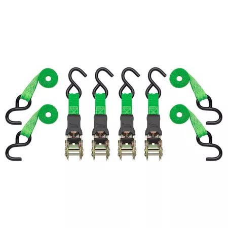 SmartStraps 10-Foot Padded Ratchets 500 lb Green 4-Pack Ratchet Straps