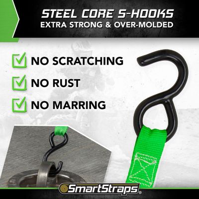 Image showing 6 th SmartStraps 10 ft. Padded Ratchets, 500 lb., Green, 4 pk.