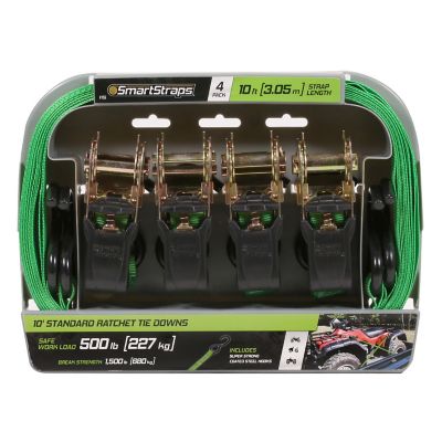 Image showing 9 th SmartStraps 10 ft. Padded Ratchets, 500 lb., Green, 4 pk.