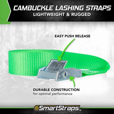 Image showing  1 in. x 12 ft. Green Light-Duty Lashing Strap, 150 lb. Capacity, 2 pk.