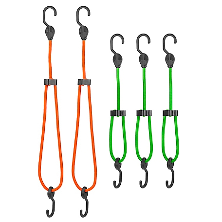 SmartStraps Assorted Adjustable SuperStrong Bungee Cords, 5-Pack